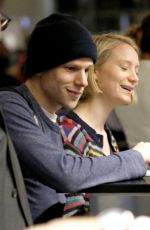 MIA WASIKOWSKA and Jesse Eisenberg Arrives at LAX Airport in Los Angeles