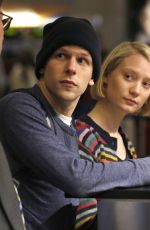 MIA WASIKOWSKA and Jesse Eisenberg Arrives at LAX Airport in Los Angeles