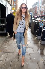 MYLEENE KLASS in Ripped Jeans Out in London 1811