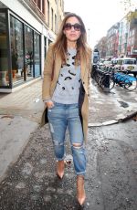 MYLEENE KLASS in Ripped Jeans Out in London 1811