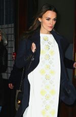 Pregnant KEIRA KNIGHTLEY Leaves a Downtown Hotel in New York