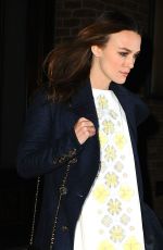 Pregnant KEIRA KNIGHTLEY Leaves a Downtown Hotel in New York