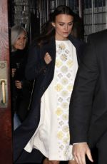 Pregnant KEIRA KNIGHTLEY Leaves a Downtown Hotel in New York