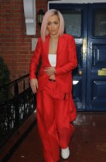 RITA ORA Arrives for Band Aid 30 Recording in London