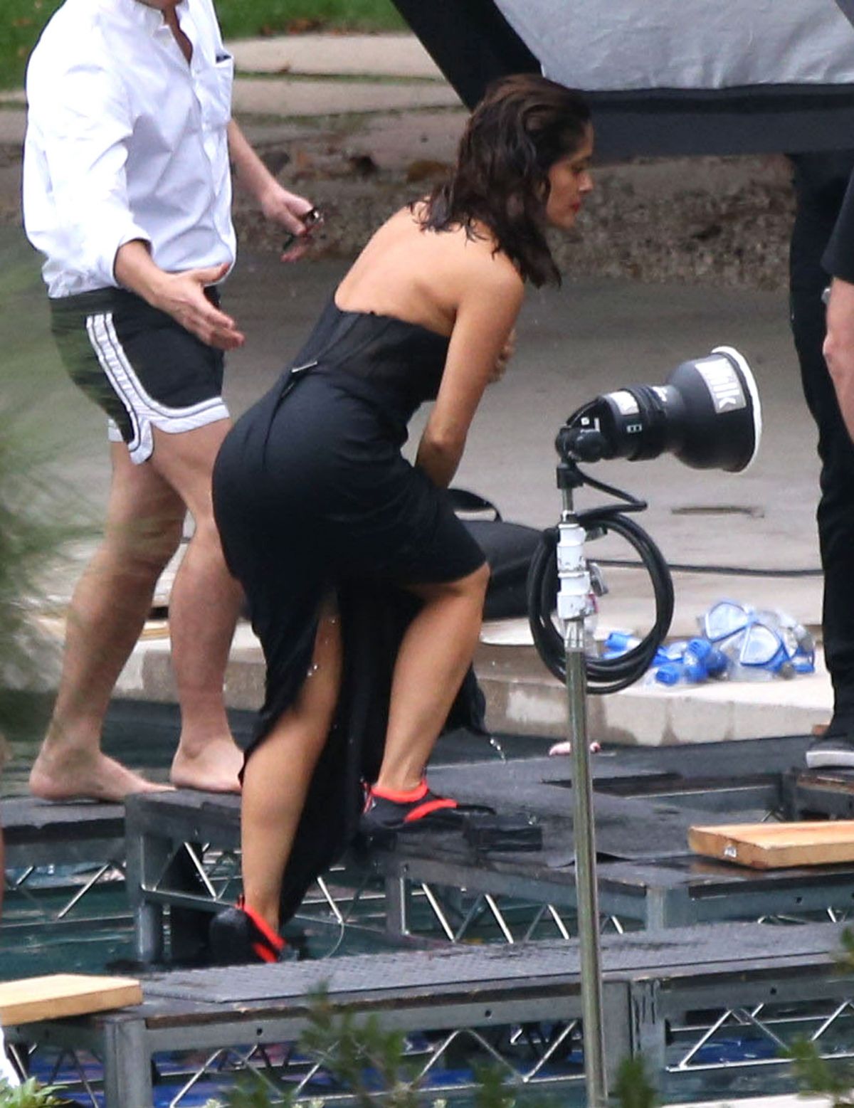 SALMA HAYEK on the Set of A Photoshoot in Los Angeles.