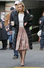 SARAH GADON at The 9th Life of Louis Drax Set in Vancouver