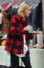 SARAH GADON on the Set of The 9th Life of Louis Drax in Vancouver