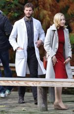 SARAH GADON on the Set of The 9th Life of Louis Drax