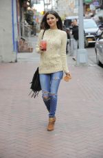 VICTORIA JUSTICE in Ripped Jeans Out and About in Brooklyn