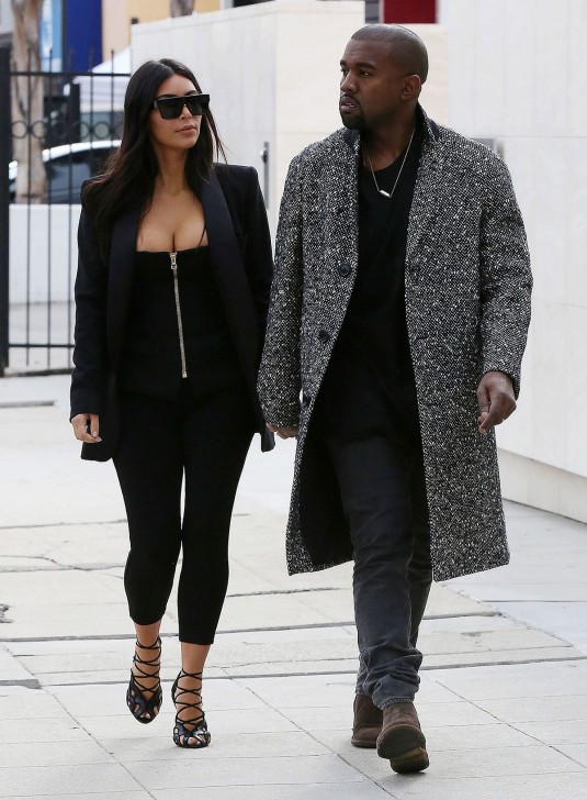 KIM KARDASHIAN and Kanye West Out for Lunch in Hollywood KIM KARDASHIAN and Kanye West