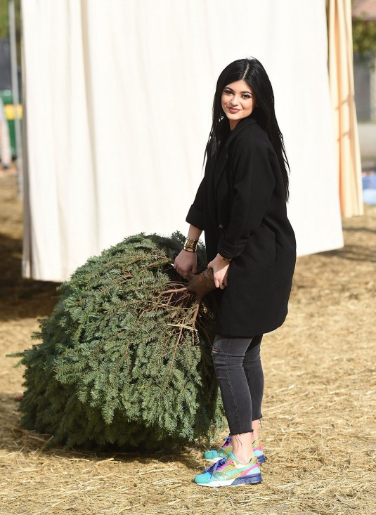 KYLIE JENNER at Christmas Tree Shopping