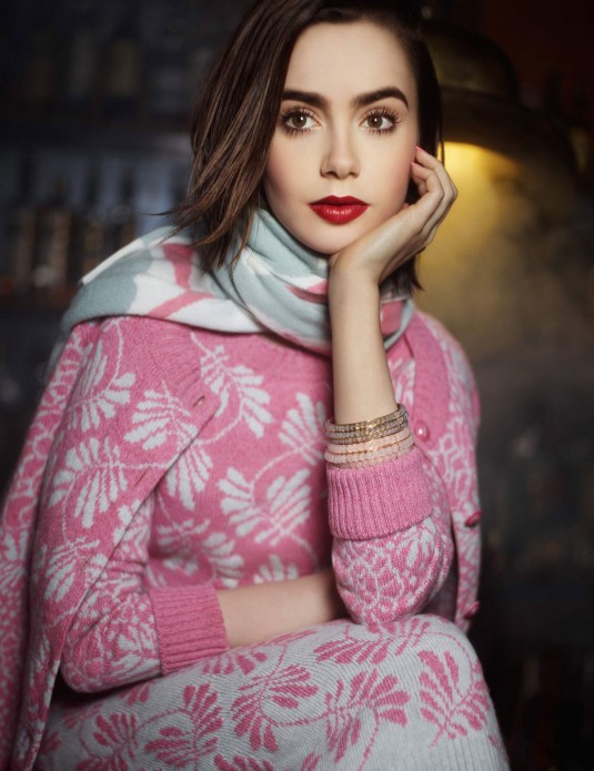 LILY COLLINS for Barrie Knitwear Collection