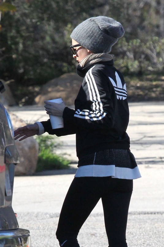 NICOLE RICHIE in Leggings Hiking in Hollywood Hills