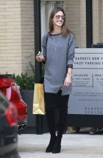 ALESSANDRA AMBROSIO in Thigh High Boots and Short Skirt Out Shopping 