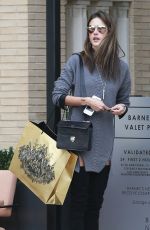 ALESSANDRA AMBROSIO in Thigh High Boots and Short Skirt Out Shopping 