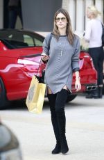 ALESSANDRA AMBROSIO in Thigh High Boots and Short Skirt Out Shopping 