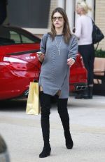 ALESSANDRA AMBROSIO in Thigh High Boots and Short Skirt Out Shopping 