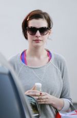 ANNE HATHAWAY in Tights Out and About in West Hollywood
