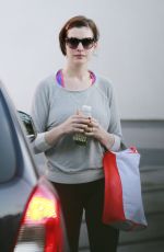 ANNE HATHAWAY in Tights Out and About in West Hollywood