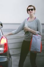 ANNE HATHAWAY in Tights Out and About in West Hollywood