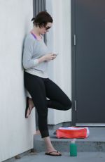 ANNE HATHAWAY in Tights Out and About in West Hollywood