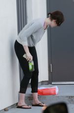 ANNE HATHAWAY in Tights Out and About in West Hollywood