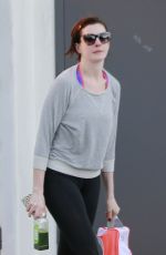 ANNE HATHAWAY in Tights Out and About in West Hollywood