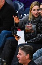 ASHLEY BENSON at a Lakers Game in Los Angeles
