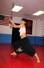 BAI LING at Martial Arts Training in Los Angeles