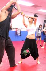 BAI LING at Martial Arts Training in Los Angeles