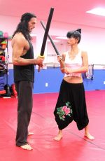 BAI LING at Martial Arts Training in Los Angeles