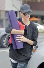 CHARLIZE THERON Arrives at a Yoga Class in Los Angeles