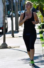 CLAIRE DANES in Leggings and Tank Top Jogging on Sunset Boulevard