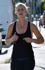 CLAIRE DANES in Leggings and Tank Top Jogging on Sunset Boulevard