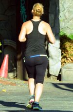 CLAIRE DANES in Leggings and Tank Top Jogging on Sunset Boulevard