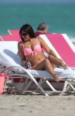 CLAUDIA ROMANI in Pink Bikini on the Beach in Miami 0312