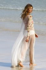 CONSTANCE JABLONSKI at a Photoshoot on the Beach in Miami
