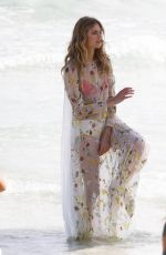 CONSTANCE JABLONSKI at a Photoshoot on the Beach in Miami