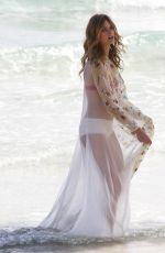 CONSTANCE JABLONSKI at a Photoshoot on the Beach in Miami