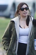DAISY LOWE Walks Her Dog Out in Primrose Hill