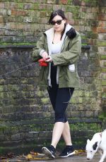 DAISY LOWE Walks Her Dog Out in Primrose Hill