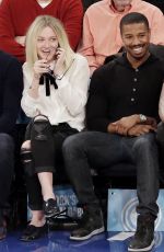 DAKOTA FANNING at New York Knicks Game in New York