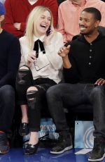 DAKOTA FANNING at New York Knicks Game in New York