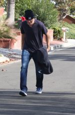 DAKOTA FANNING Out Walks Her Dog in Los Angeles