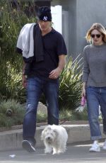 DAKOTA FANNING Out Walks Her Dog in Los Angeles