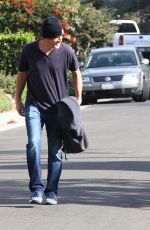 DAKOTA FANNING Out Walks Her Dog in Los Angeles