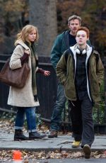 ELLE FANNING on the Set of Three Generations in New York 0412