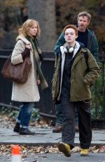 ELLE FANNING on the Set of Three Generations in New York 0412