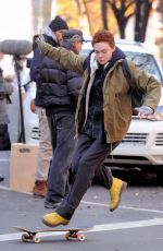 ELLE FANNING on the Set of Three Generations in New York 0412
