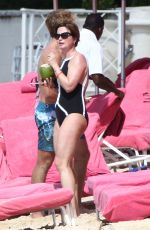 EMMA FORBES in Swimsuit at a Beach in Barbados